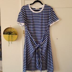 Grace Karin Navy and White Striped Mini Dress